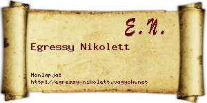 Egressy Nikolett névjegykártya